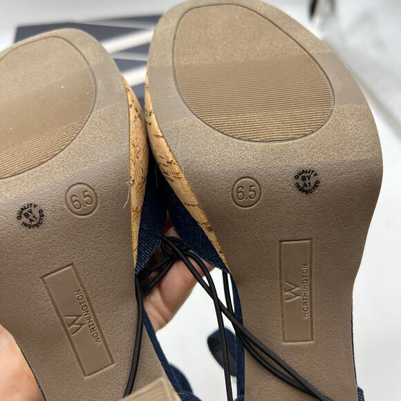 Worthington Womens Panama Block Heel Pumps Denim Size 6 - Picture 7 of 9